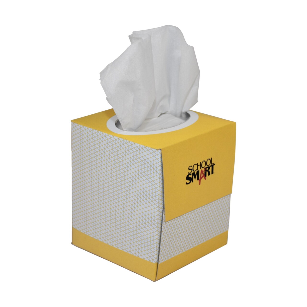 School Smart Facial Tissue, 85 Count, 2-Ply, Recycled, White, Case of 36 Boxes